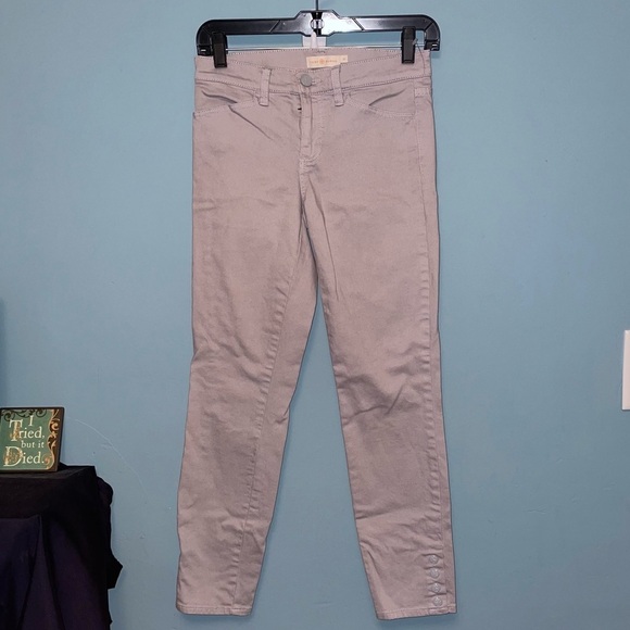 Tory Burch Gray Snap Button Hem Skinny Jeans Size 26 - Picture 1 of 10